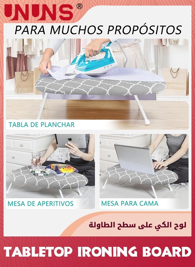 UNUNS Tabletop Ironing Board,Folding Tabletop Ironing Board With Fixed Sleeve And Iron Holder,Portable Geometric Pattern Folding Mini Iron Board For Sewing,Household,Craft Room,Dorm  - Image 5