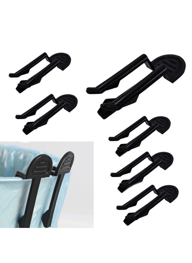 Black Trash Bag Clips 6pcs Home Organization Can Liner Holders for Kitchen Office - Image 2