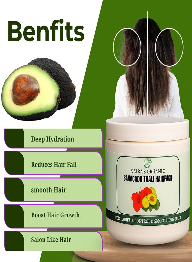 Inaara Banacado Thali Hair Pack for Hair Fall Control & Hair Growth | Avocado, Hibiscus, Flaxseed & Rice Hair Mask (300 grams) - Image 3