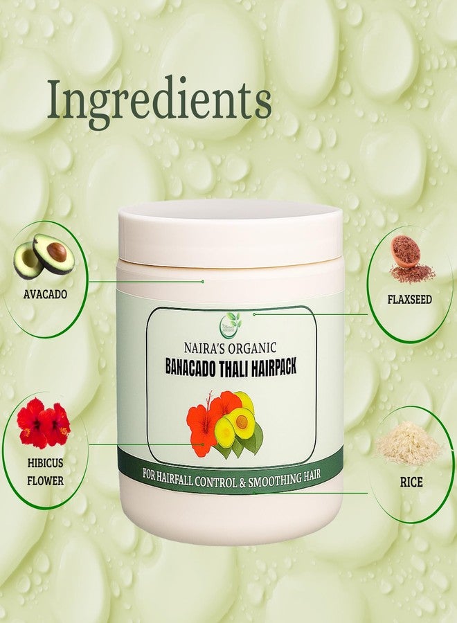 Inaara Banacado Thali Hair Pack for Hair Fall Control & Hair Growth | Avocado, Hibiscus, Flaxseed & Rice Hair Mask (300 grams) - Image 2
