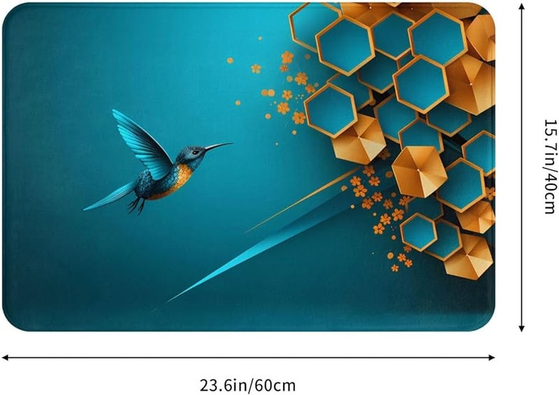 PHAYAH Sprinting Kingfisher Doormat 16x24 Indoor Outdoor Door Mat for Patio Garage Porch - Image 2