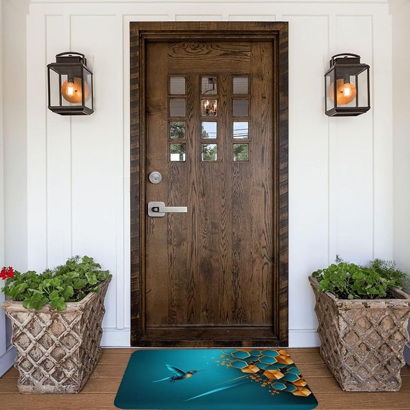 PHAYAH Sprinting Kingfisher Doormat 16x24 Indoor Outdoor Door Mat for Patio Garage Porch - Image 1