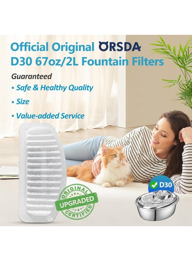 ORSDA Cat Water Fountain Filters, Replacement Carbon, Resin Filters ONLY for D30 67oz/2L Automatic Pet Fountain Cat Water Fountain Dog Water Dispenser, 4 Filtration System (12PCS Filters)… - Image 2