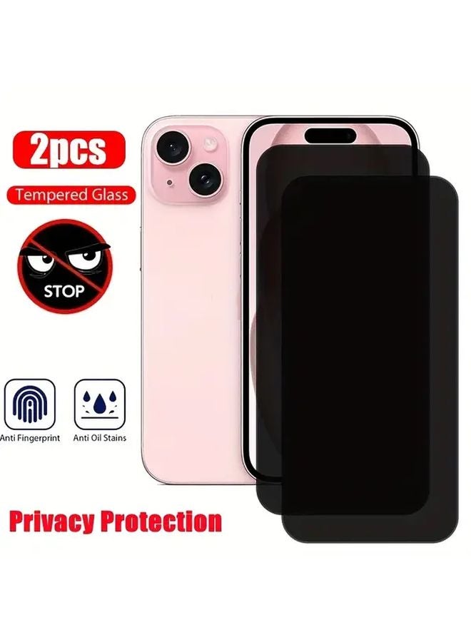 2Pcs Privacy Anti Peeping Tempered Glass Screen Protector For iPhone 14 Pro Max - Image 1