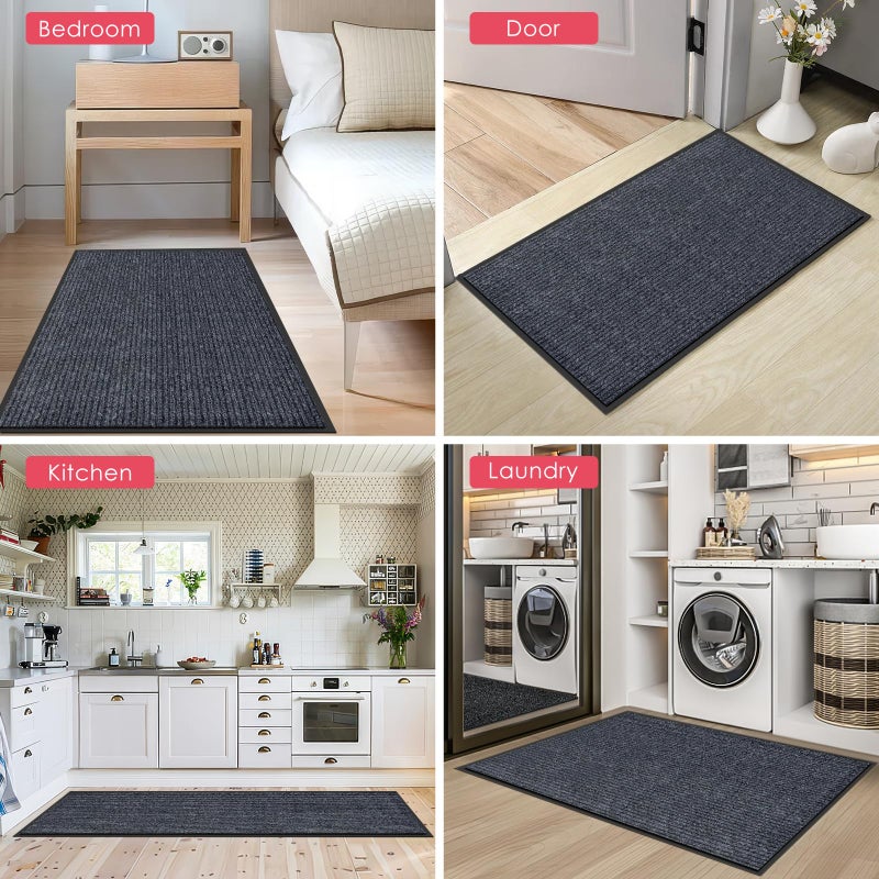 Kuyal Front Door Mat, 2'x3' Indoor Outdoor Entrance Mats, Commercial Floor Inside Outside Entrance, Heavy Duty Durable Welcome Mat, Rubber Backing Non Slip Outdoor Mats for Entryway,Dark Gray - Image 5