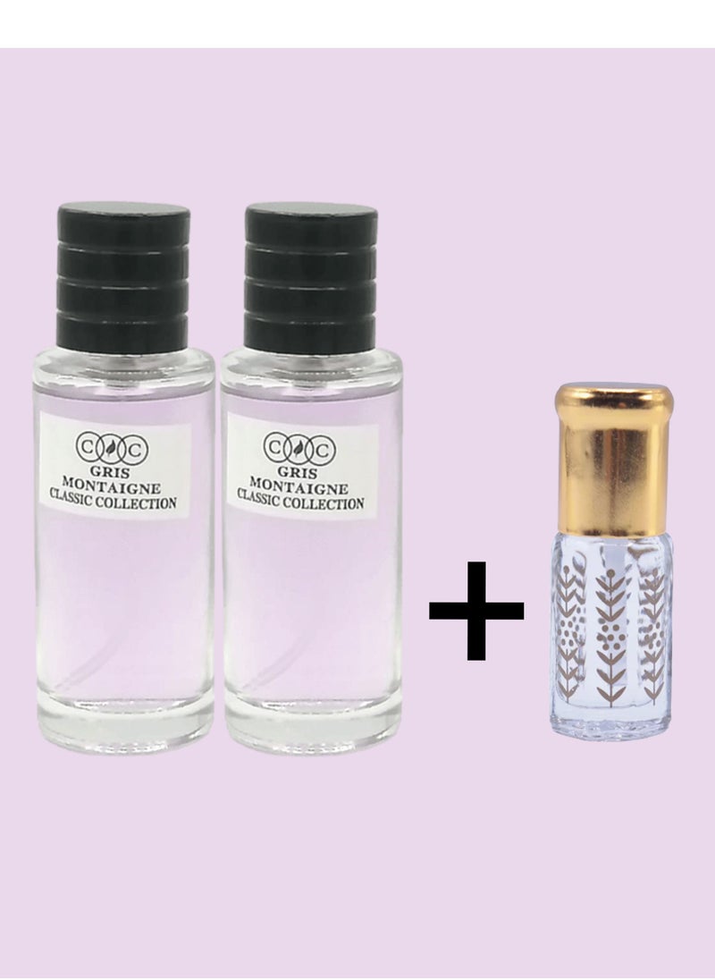 CLASSIC COLLECTION - 2 Pieces Gris Montaigneperfume classic collection 25 ml edp and 1 piece musk 3 ml - Image 1
