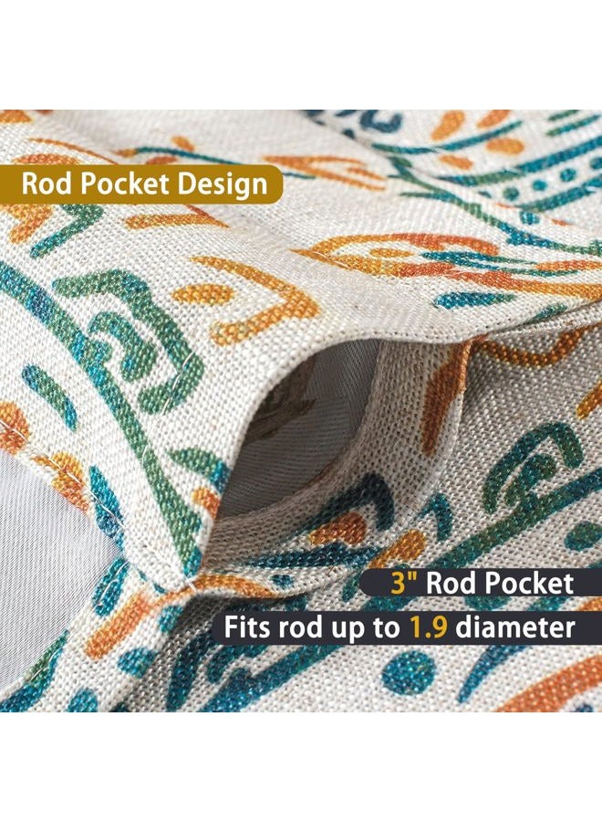 DriftAway Jacob Linen Blend Blackout Valance for Kitchen 18 Inch Length Scroll Floral Paisley Printed Lined Rod Pocket Room Darkening Window Curtain Valance for Living Room 52x18 Inch Orange Sage - Image 4