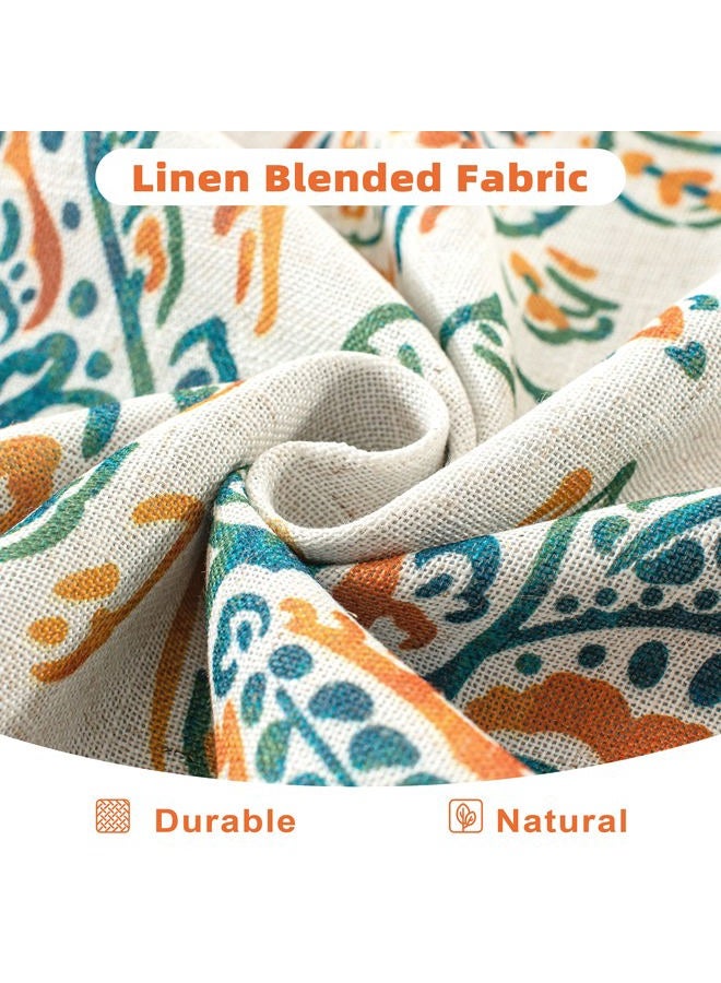 DriftAway Jacob Linen Blend Blackout Valance for Kitchen 18 Inch Length Scroll Floral Paisley Printed Lined Rod Pocket Room Darkening Window Curtain Valance for Living Room 52x18 Inch Orange Sage - Image 3
