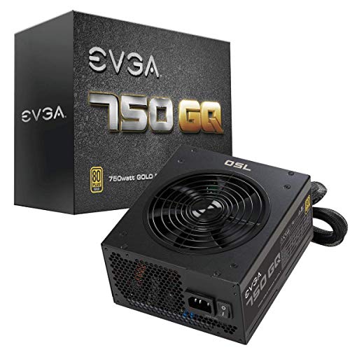 EVGA 210-GQ-0750-V1 750 GQ، 80+ ذهبية 750 واط، شبه مودولار، وضع EVGA ECO، ضمان 5 سنوات، مزود طاقة، أسود - Image 1