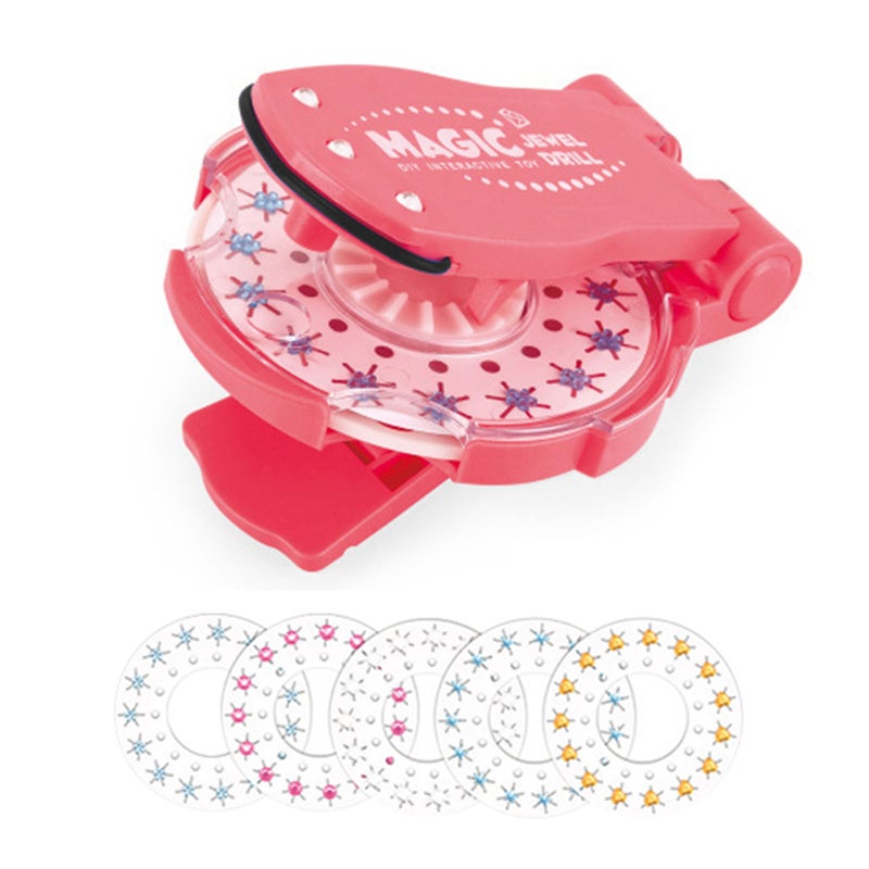 Diamond Hair Stapler Set: 5Pcs Diamond Dishes 75Pcs Diamonds Dual-Use Design - Customizable Styling Hair Stapler for Kids, Home Crafting, Gift Giving - Image 1