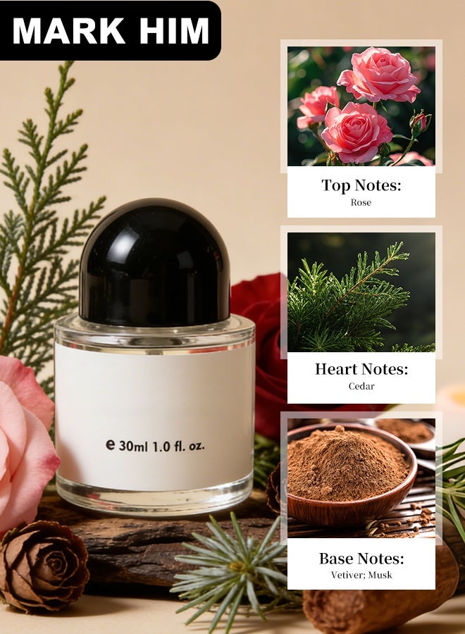 MARK HIM Luxury Perfume Gift Set, 3-in-1 Eau de Parfum Collection for Men & Women, Long-Lasting Premium Fragrances with Amber, Cedar& Santal, Elegant 3x30ml Bottles in Gift Box - Image 4