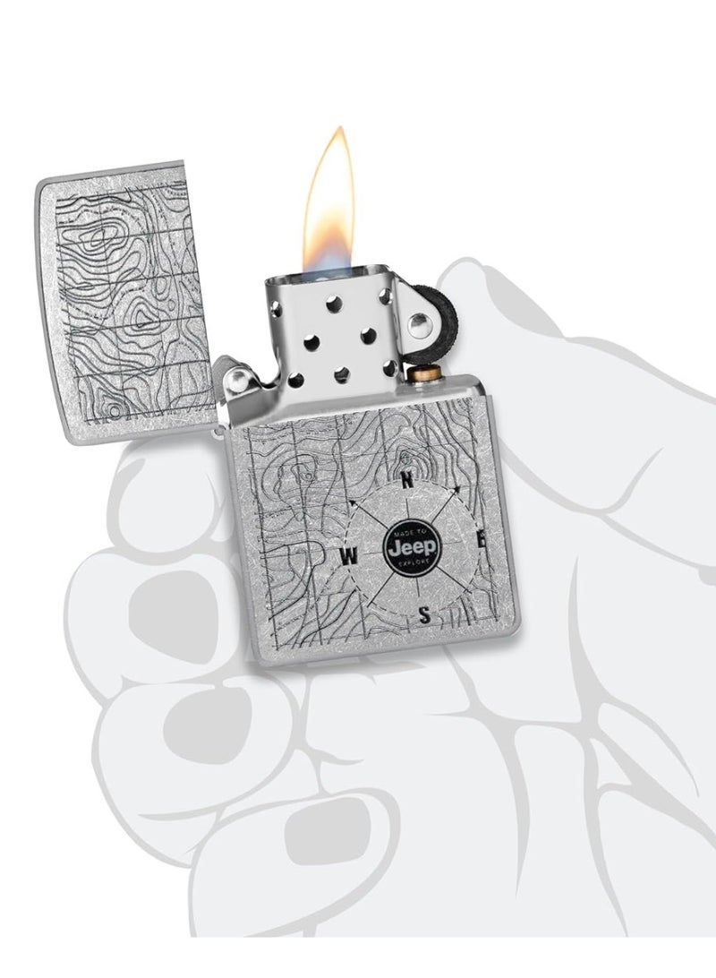 Zippo Jeep Topographical Street Chrome Lighter - Image 5
