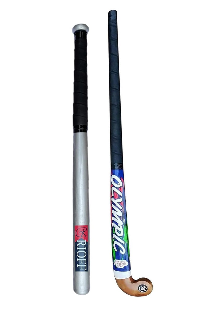 Rioff ® Hockey Stick Witjh Baseball bat Heavy Duty (Silver-basebat-Olypic-Hockey) - Image 1