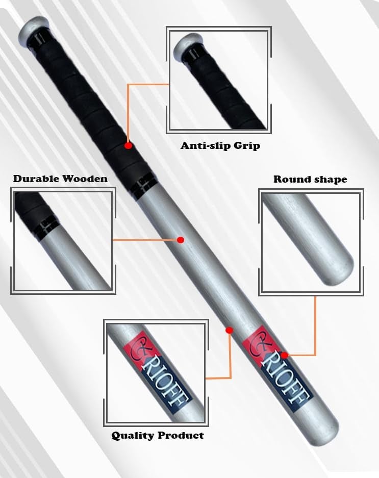 Rioff ® Hockey Stick Witjh Baseball bat Heavy Duty (Silver-basebat-Olypic-Hockey) - Image 5