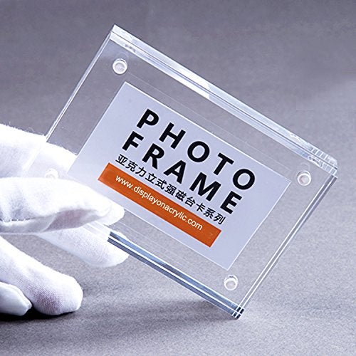 Yakri Clear Acrylic Photo Frame,Magnetic Perspex Picture Holders Table Standing Double Side Displays, 10mm+10mm Thickness Transparent,Stand In Desk &Table Frames (1, 5x7") - Image 2