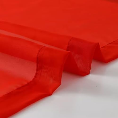 SpaceDresser Basic Rod Pocket Sheer Voile Window Curtain Panels Red 1 Pair 2 Panels 52 Width 84 Inch Long for Kitchen Bedroom Children Living Room Yard(Red,52 W x 84 L) - Image 5