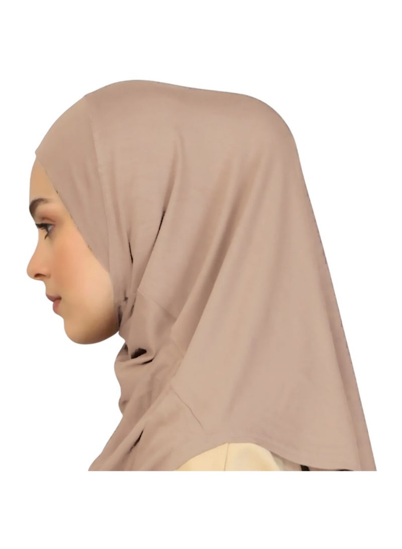 Women Solid Color Inner Tube Hijab Cap - Image 1