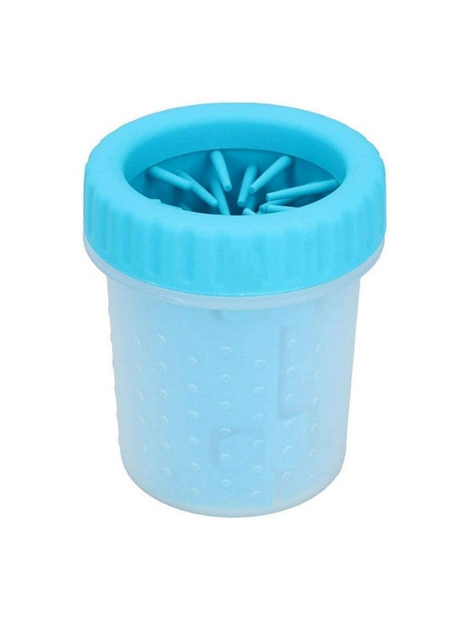 إيميلي بيتس كوب غسيل القدم، منظف أقدام الحيوانات الأليفة، غسالة أقدام الكلاب المحمولة مع شعيرات سيليكون ناعمة لتنظيف أقدام الحيوانات الأليفة الموحلة بسرعة (أزرق صغير) - Image 1
