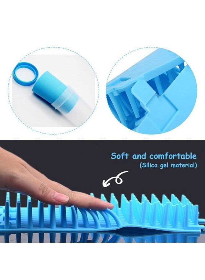 إيميلي بيتس كوب غسيل القدم، منظف أقدام الحيوانات الأليفة، غسالة أقدام الكلاب المحمولة مع شعيرات سيليكون ناعمة لتنظيف أقدام الحيوانات الأليفة الموحلة بسرعة (أزرق صغير) - Image 3