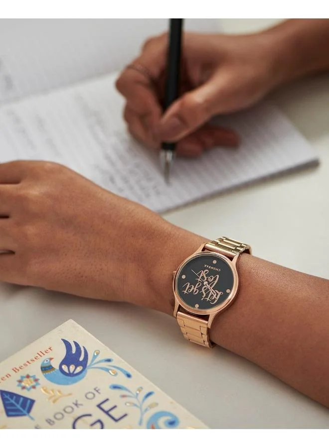 Chumbak TEAL by Chumbak Lets Get Lost Watch,Metal link Strap