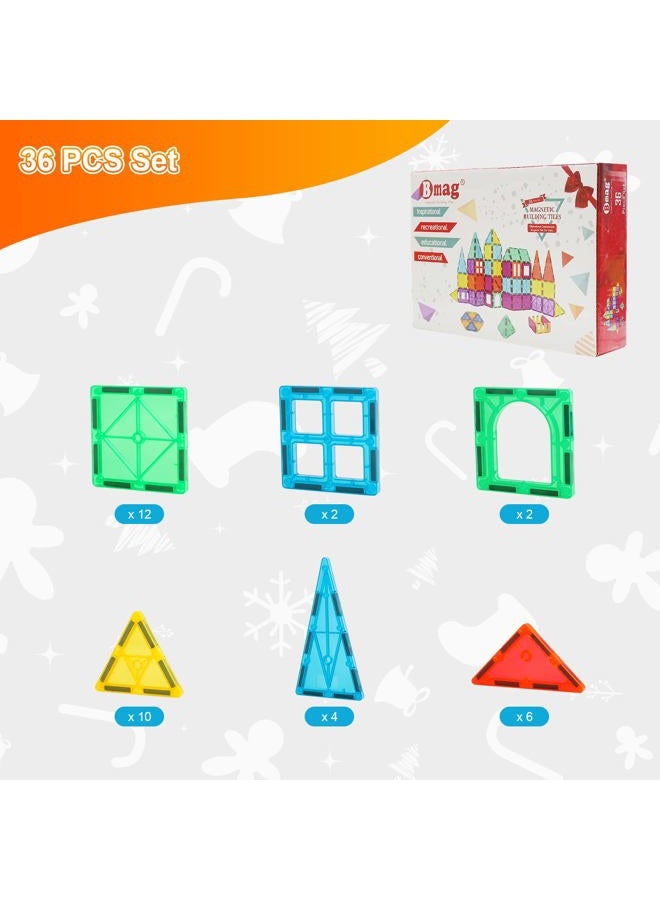 Bmag Magnetic Tiles Toys for Kids, Starter Set 3D Magnet Building Blocks Construction Playboards, STEM Learning Educational Toddlers Toy Gift for 3+ Year Old Boys and Girls - Image 5