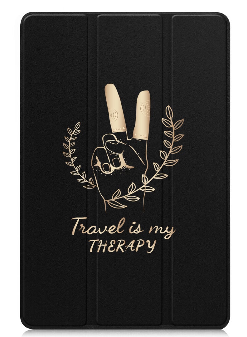 Theodor Protective Flip Case For Huawei MatePad 11.5 S (2024) With Trifold Stand Auto Wake Sleep Shockproof Cover Travel is my Therapy - Image 1