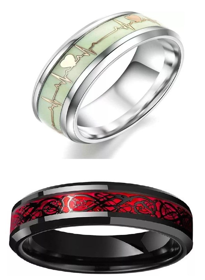 IGA COLLECTION Valentine Stylish Fashionable Latest Combo ECG & Red Dragon Ring (17) - Image 2