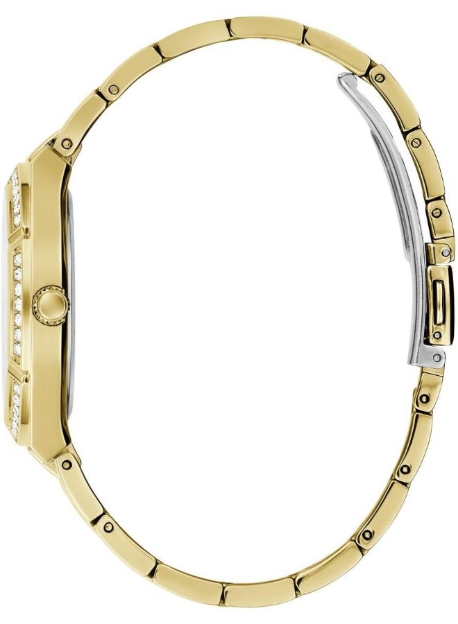 GUESS GUESS US Women's Gold-Tone and Green Analog Watch - Image 2