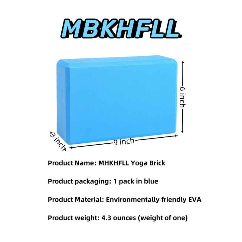 Mbkhfll Yoga Block - Supportive Latex-Free Eva Foam - Soft Non-Slip Surface With Beveled Edges For Yoga  Pilates  Meditation - Yoga Accessories For Stability  Balance  Deepen Stretches (Light Blue) - Image 2