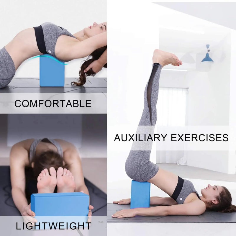 Mbkhfll Yoga Block - Supportive Latex-Free Eva Foam - Soft Non-Slip Surface With Beveled Edges For Yoga  Pilates  Meditation - Yoga Accessories For Stability  Balance  Deepen Stretches (Light Blue) - Image 5