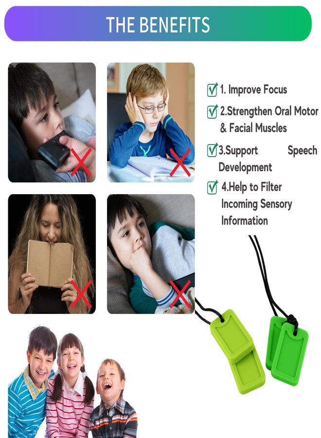 Sallurna Sensory Chew Necklace for Kids, Teens, Adults, Food Grade Silicone Sensory Chew Toys for Autism, ADHD, SPD, Reduce Fidgeting - Image 2