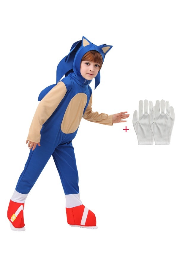 NIBEMINENT Anime Boys Girls Halloween Bodysuit for Kids Cartoon Cosplay Sonics Costumes Christmas Jumpsuit Show Suit - Image 1