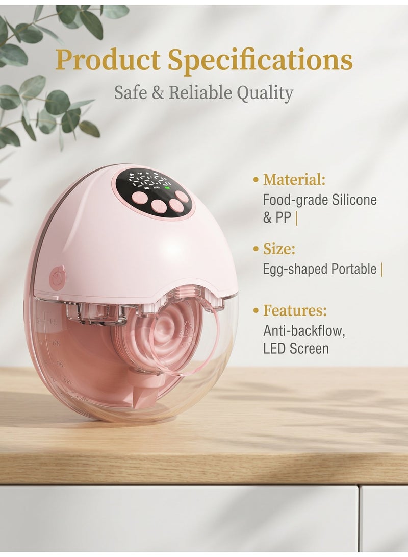 Hirospace Electric Wearable Breast Pump, Hands-Free Breastfeeding Pump with 4 Modes & 12 Levels, Wireless Hospital Grade Quiet Anti-Leak Design with Voice Broadcast, Smart LED Display Low Noise Breast Pump - Image 2