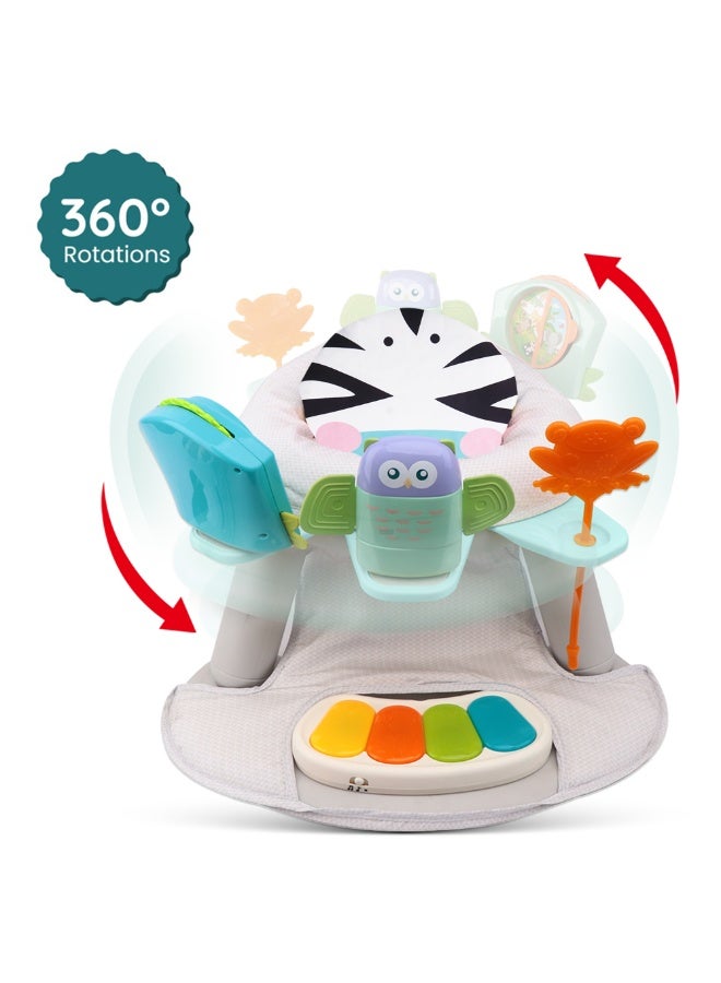 Teknum 2 - IN - 1 Dining Chair/Toddler Play Seat W/Pedal Piano - Zebra - Image 2