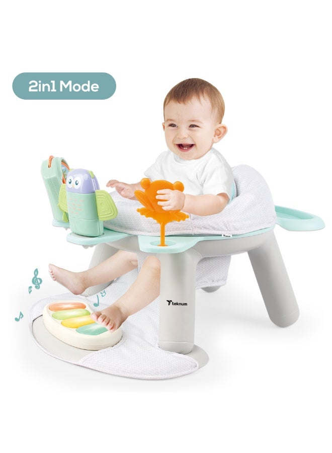 Teknum 2 - IN - 1 Dining Chair/Toddler Play Seat W/Pedal Piano - Zebra - Image 5