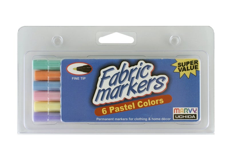 Uchida 510-6B Marvy Fine Tip Pastel Color Fabric Marker Set - Image 3