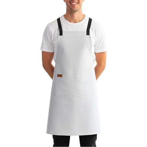 RUSTIQUE LINENS Crossback Apron – Stylish Cotton Apron with Rip Stop Weave, Waterproof & Breathable Membrane, Durable Tear Resistant, Chef, Kitchen, BBQ, Workshop & Gardening Apron-StormGrey - Image 1