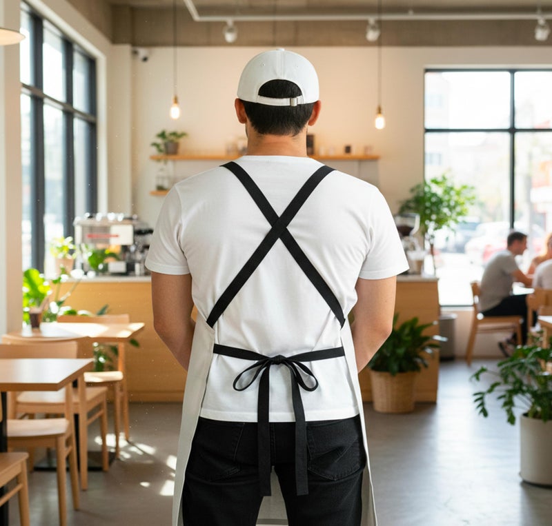 RUSTIQUE LINENS Crossback Apron – Stylish Cotton Apron with Rip Stop Weave, Waterproof & Breathable Membrane, Durable Tear Resistant, Chef, Kitchen, BBQ, Workshop & Gardening Apron-StormGrey - Image 4