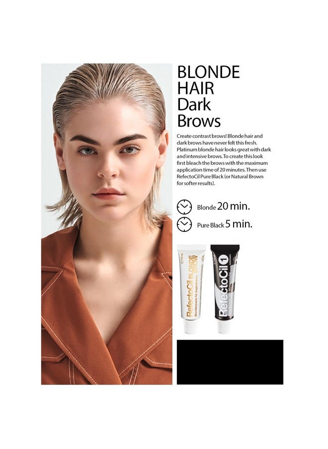 Refectocil - Black (#1) Hair Tinting Kit Includes Cream Hair Dye + Mixing Brush & Mixing Dish - Image 1
