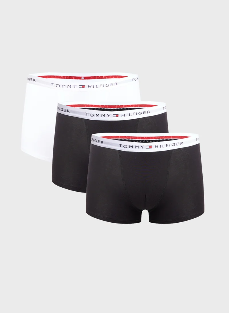 تومي هيلفيغر Kids 3 Pack Logo Band Trunks