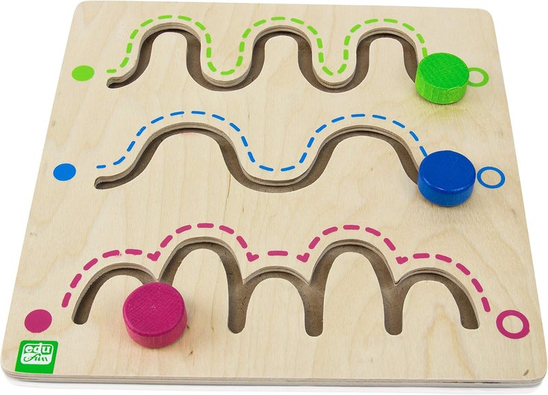 edu fun Tracing Board for Kids Level 1, 30 cm x 30 cm x 2 cm Size - Image 1