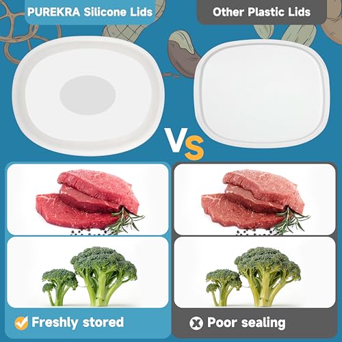 Purekra Silicone Lids for CorningWare 2-1/2-Quart Oval Casserole Dish, 2 Pack Reusable Covers for CorningWare Baking Dish (Dish not Included) Dishwasher & Microwave & Freezer Safe - Image 3