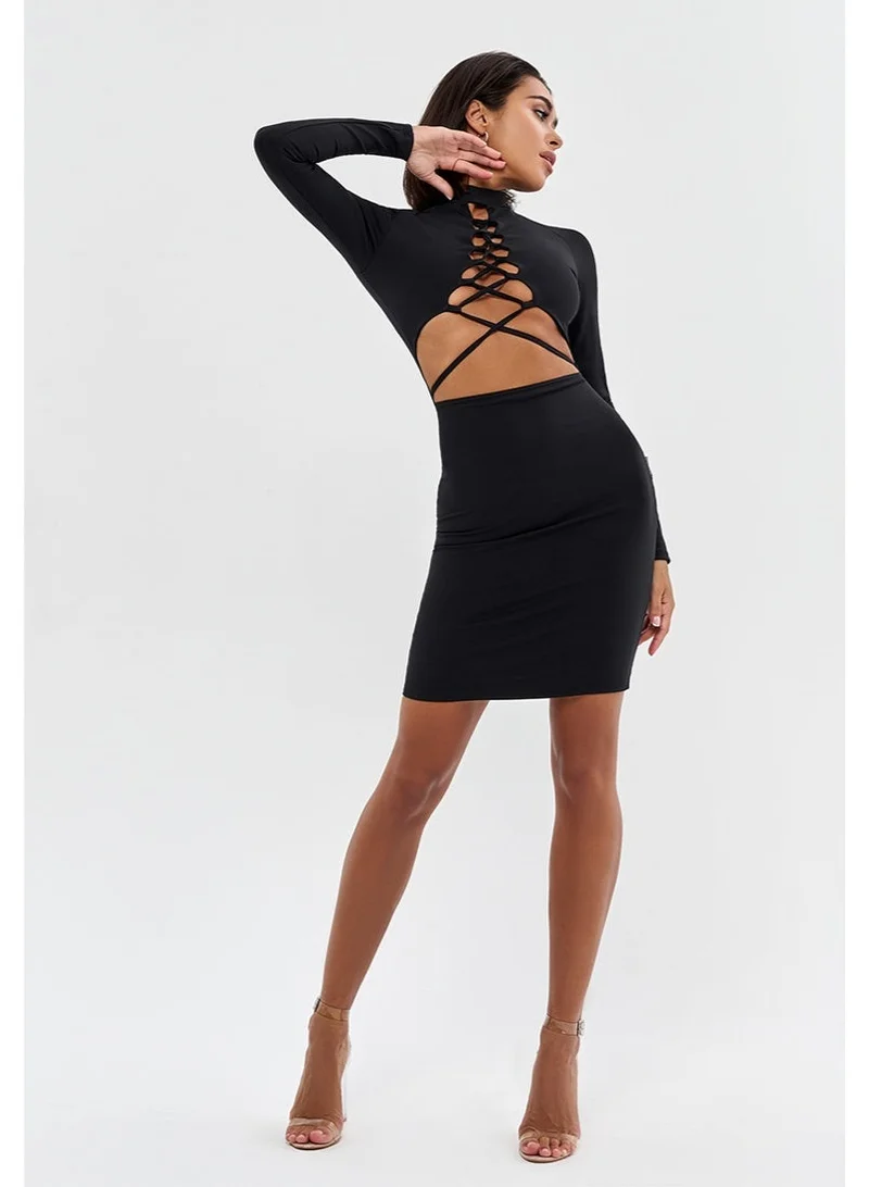 Bona Fide Bona Fide Women’s Bodycon Dress – Long Sleeve Cut Out Mini Dress – Summer Night Out Dress