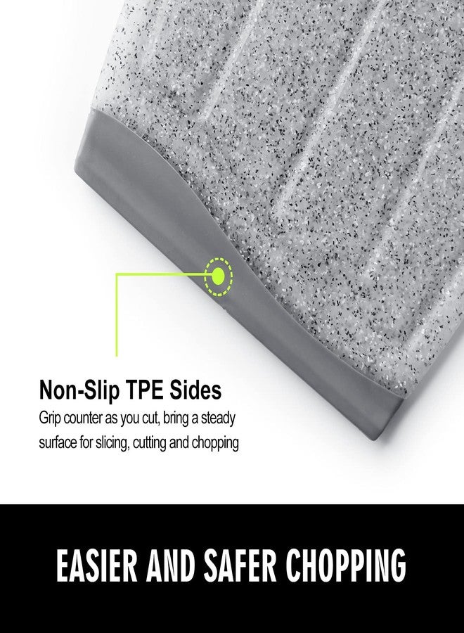 Ginkick Small Plastic Cutting Board, 7.48" Mini Cutting Board for Small Kitchen Task, Non Slip Cutting Board, Unique Design with Multiple Juice Grooves! BPA Free, Dishwasher Safe, Easy Grip Handle (Grey) - Image 5