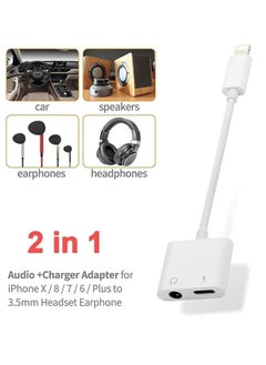 DUSALA Lightning to 3.5mm Headphones Dongle Jack Adapter for iPhone Fonemax 2 in 1 Headphone Adapter and Aux Audio Adapter& Charger Cable Splitter Compatible for iPhone,iPad  - Image 3