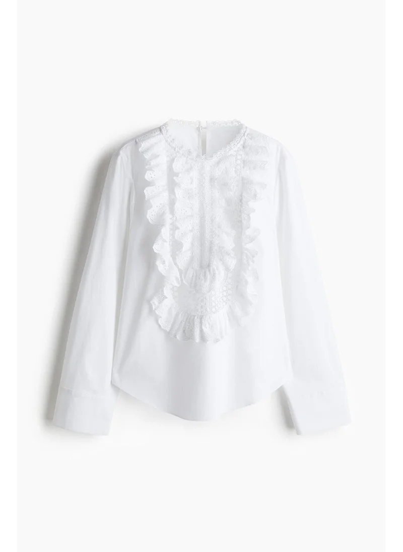 H&M Ruffled cotton blouse