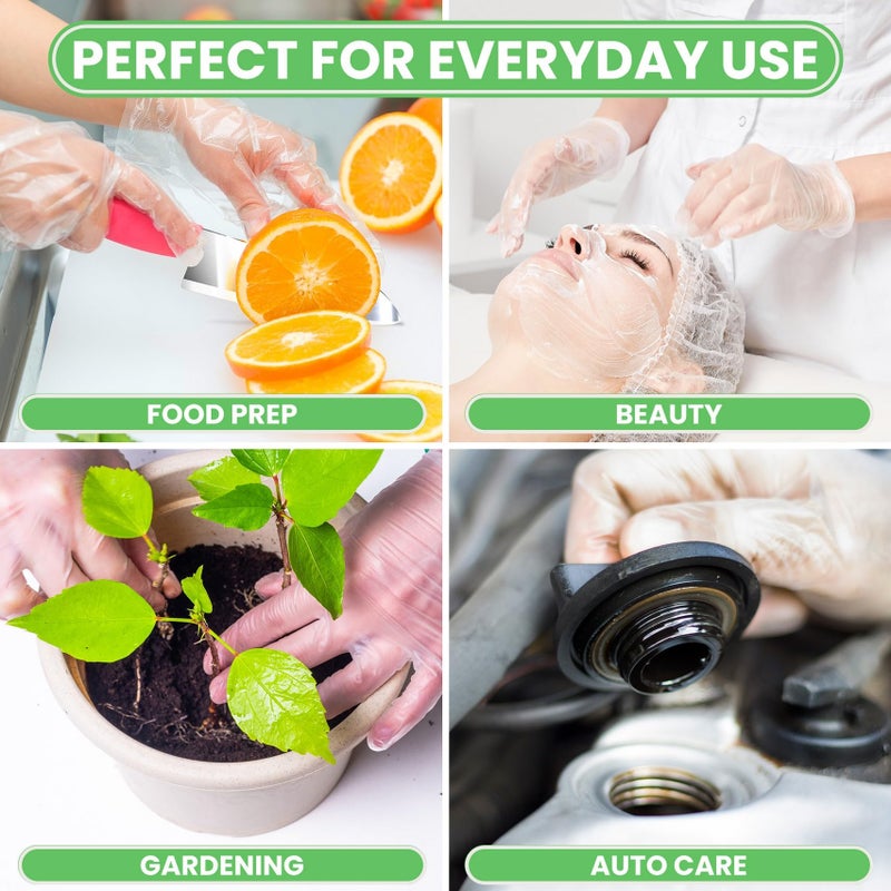 Keppi 100pcs Plastic Gloves - BPA & Latex Free - Perfect Food Handling Gloves - Food Safe Disposable Gloves for Cooking - Bulk Food Safe Gloves - One Size Great Fit - Image 5