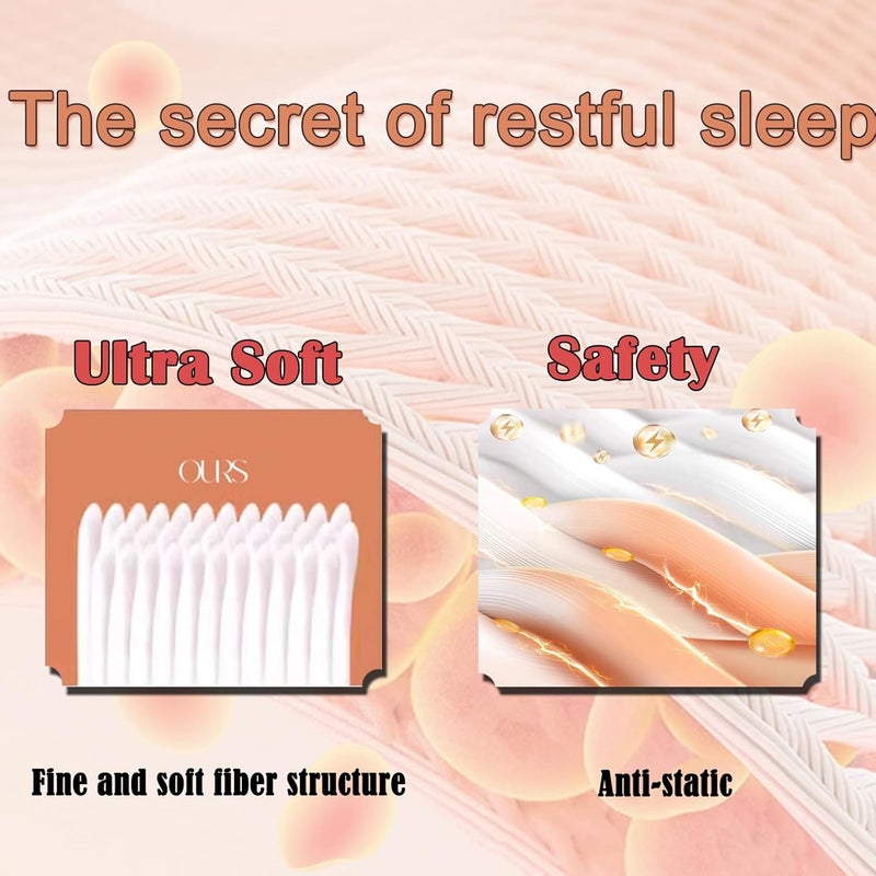 MorroMorn Fleece Queen Fitted Sheet Only, Super Soft Plush Bottom Sheet with 20" Deep Pocket, Pink Kawaii Cute for Girls Kids Teen Fall Winter Spring, No Pillowcases (Rainbow Love, Queen) - Image 5