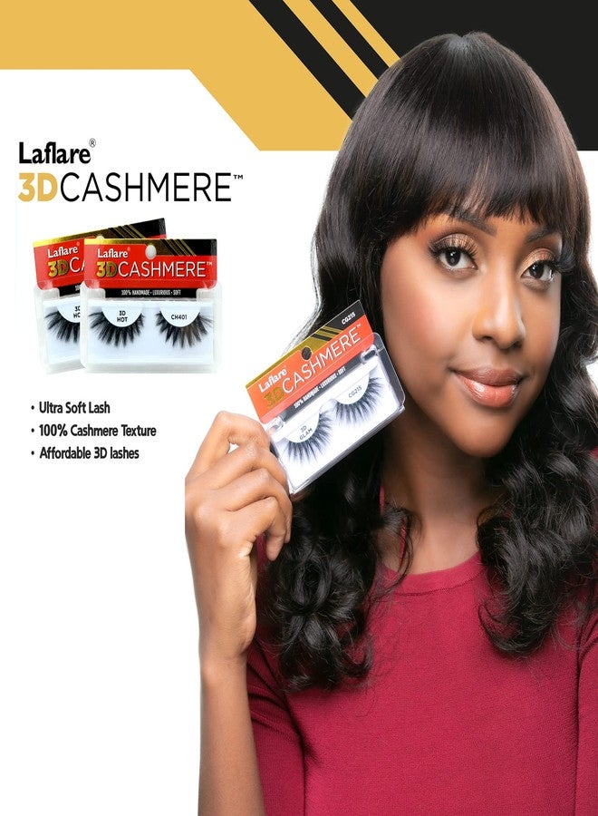 LAFLARE 3D CASHMERE Eyelashes, Natural Look, Wispy, Glam, Fresh, Fluffy, Soft, Reusable, Luxurious Handmade Strips False Lashes - 3 PACKS BUNDLE SPECIAL CH (CH402, 3) - Image 5
