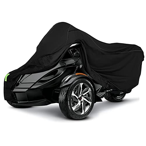 SPORTULI Waterproof Full Cover Replace for Can-Am Spyder F3, 420D Oxford Heavy Duty All Weather Cover with Reflective Strips for Snow Rain Dust Hail Protection (Spyder 105) - Image 1